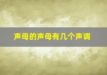 声母的声母有几个声调