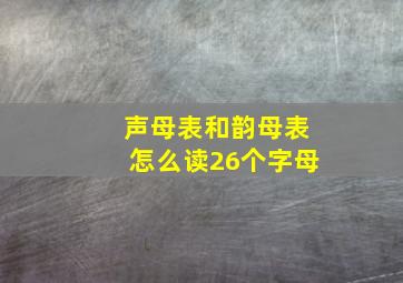 声母表和韵母表怎么读26个字母