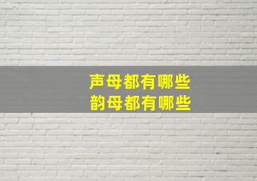 声母都有哪些 韵母都有哪些