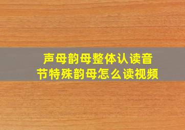 声母韵母整体认读音节特殊韵母怎么读视频