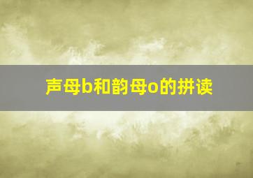 声母b和韵母o的拼读