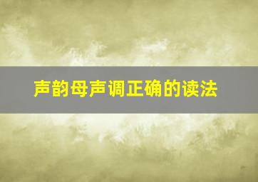 声韵母声调正确的读法