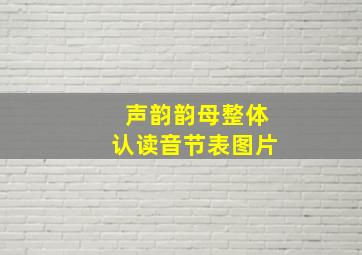 声韵韵母整体认读音节表图片