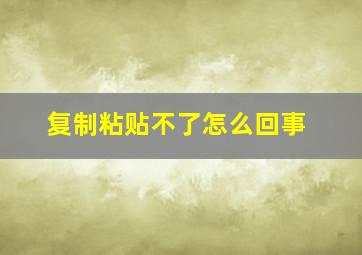 复制粘贴不了怎么回事