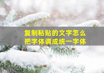 复制粘贴的文字怎么把字体调成统一字体