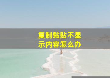 复制黏贴不显示内容怎么办