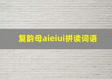 复韵母aieiui拼读词语