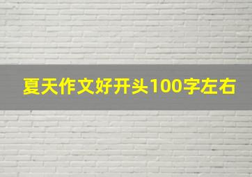 夏天作文好开头100字左右