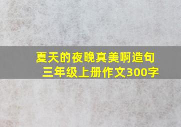 夏天的夜晚真美啊造句三年级上册作文300字