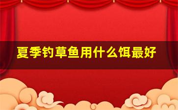 夏季钓草鱼用什么饵最好