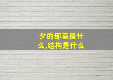 夕的部首是什么,结构是什么