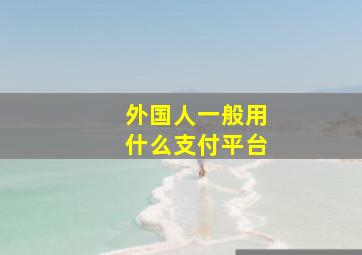 外国人一般用什么支付平台