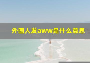 外国人发aww是什么意思