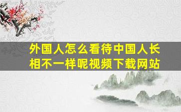 外国人怎么看待中国人长相不一样呢视频下载网站