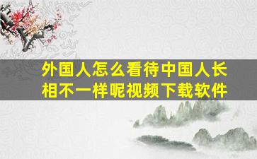 外国人怎么看待中国人长相不一样呢视频下载软件