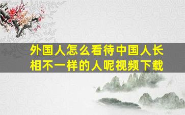 外国人怎么看待中国人长相不一样的人呢视频下载