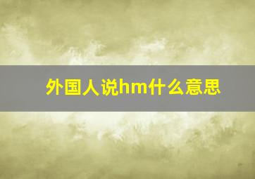 外国人说hm什么意思