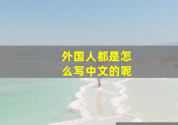 外国人都是怎么写中文的呢