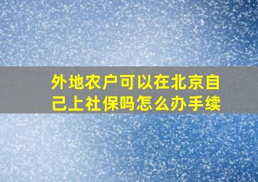 外地农户可以在北京自己上社保吗怎么办手续