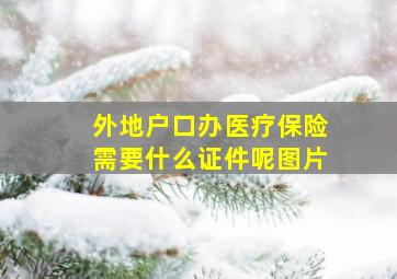 外地户口办医疗保险需要什么证件呢图片