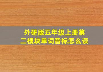 外研版五年级上册第二模块单词音标怎么读