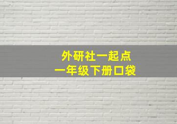 外研社一起点一年级下册口袋