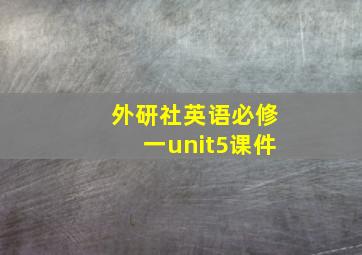 外研社英语必修一unit5课件