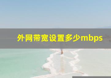 外网带宽设置多少mbps