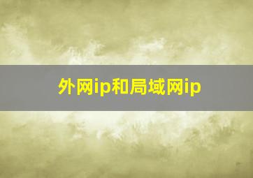 外网ip和局域网ip