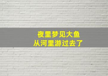 夜里梦见大鱼从河里游过去了