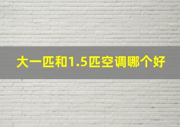 大一匹和1.5匹空调哪个好