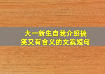 大一新生自我介绍搞笑又有含义的文案短句