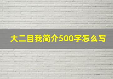 大二自我简介500字怎么写