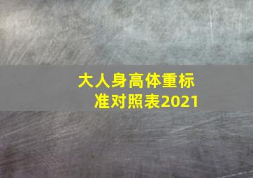 大人身高体重标准对照表2021