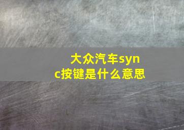 大众汽车sync按键是什么意思