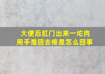 大便后肛门出来一坨肉用手推回去疼是怎么回事