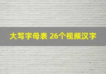 大写字母表 26个视频汉字