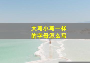 大写小写一样的字母怎么写