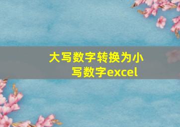 大写数字转换为小写数字excel