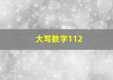 大写数字112