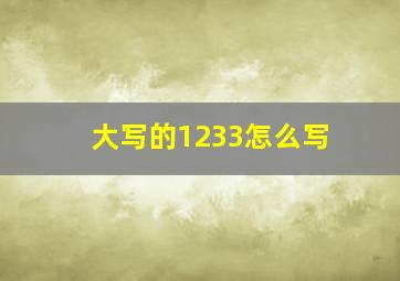 大写的1233怎么写