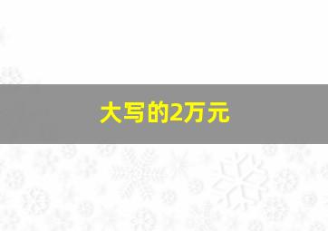 大写的2万元