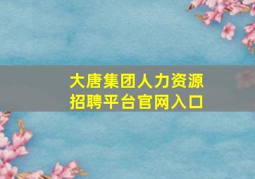 大唐集团人力资源招聘平台官网入口