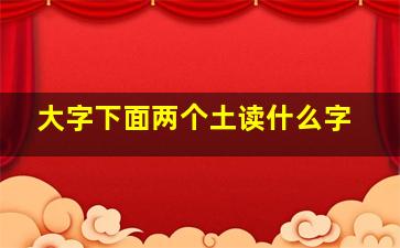 大字下面两个土读什么字