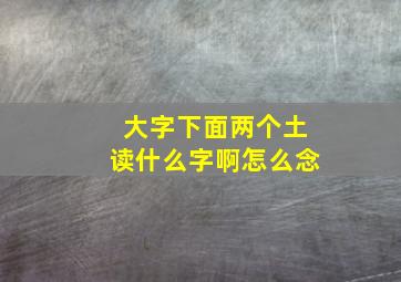 大字下面两个土读什么字啊怎么念