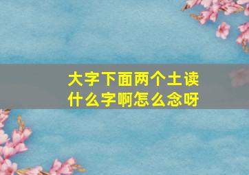 大字下面两个土读什么字啊怎么念呀