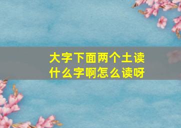 大字下面两个土读什么字啊怎么读呀