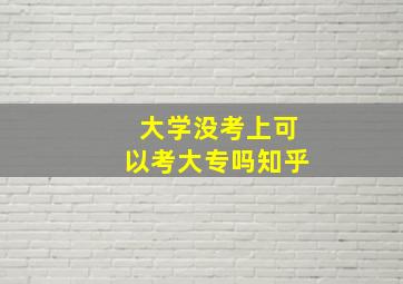 大学没考上可以考大专吗知乎