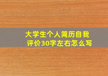 大学生个人简历自我评价30字左右怎么写