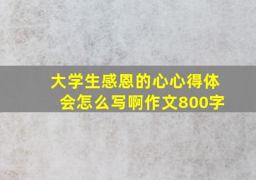 大学生感恩的心心得体会怎么写啊作文800字